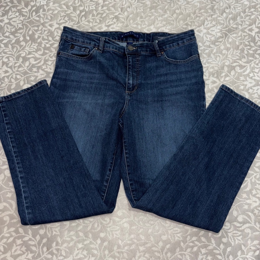 Bandolino Mandie Jeans Straight Leg Mid Rise Womens 14 (D15) - Picture 2 of 11